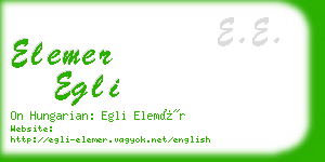 elemer egli business card